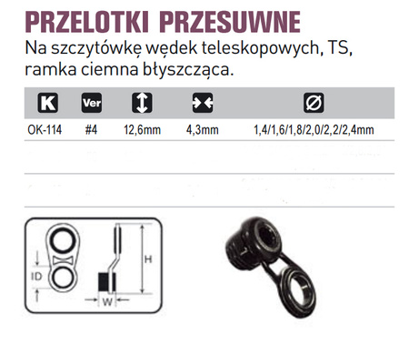 PRZELOTKA PRZESUWNA  OK-114  Rozmiar 1,4 mm