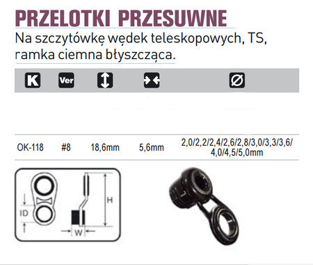 PRZELOTKI PRZESUWNE  OK-118 Rozmiar 2,6 mm