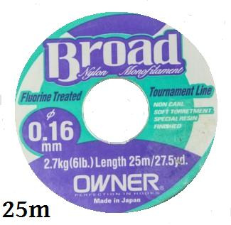 ŻYŁKA OWNER BROAD 25M / 0.16MM / 2.7KG NYLON MONFILAMENT