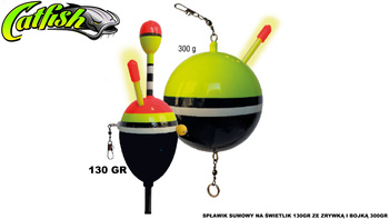 SPŁAWIK SUMOWY 130GR ZE ZRYWKĄ I BOJKĄ 300GR Z UCHWYTEM NA ŚWIETLIK