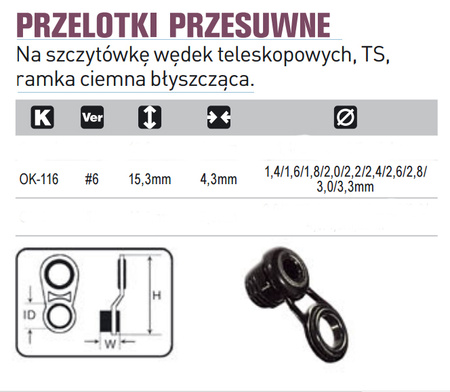 PRZELOTKA PRZESUWNA OK-116  Rozmiar 1,8 mm