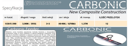 Wędka Robinson Carbonic Feeder, 3+3g 3,90m 40-90g
