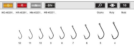 Haczyki Hayabusa rozm 10 Sode Ringed BN