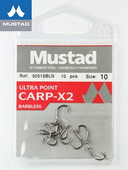HACZYKI MUSTAD 6 10szt CARP-X2 BEZZADZOROWY ULTRA POINT  BLACK NIKIEL