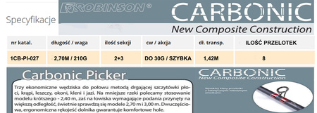 Wędka Robinson Carbonic Picker, 2+3g 2,70m up to 30g