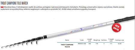 TROUT CAMPIONE TELE-M 3305 c.w. 10-30 g