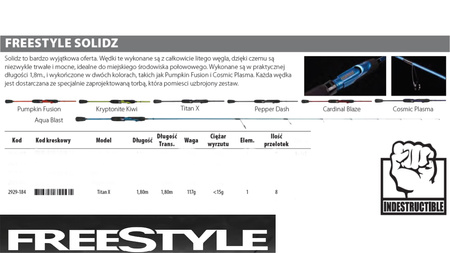 FREESTYLE WEDKA SPINNING FSTYL SOLIDZ TITAN X 1.80M 15G