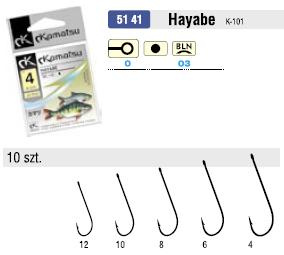 Kamatsu Haczyki 6 10szt Hayabe K-101 Black Nikiel
