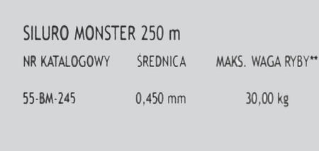 Żyłka Siluro Monster 0.45mm, 250m, czarna