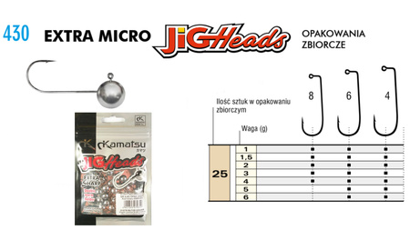 Kamatsu Extra Micro roz 6 6g Główki jigowe