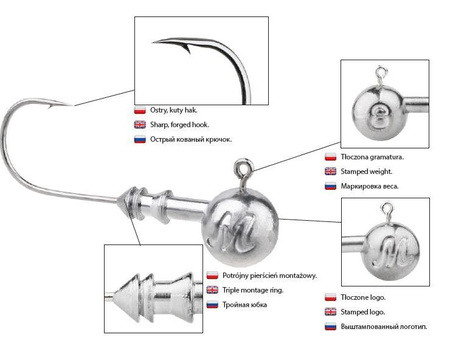 Mikado ABERDEEN Gł Jig 3 gr-3/0 hak -3szt