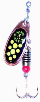 Mepps Comet Black Fury Copper/Fluo Seledyn nr.3