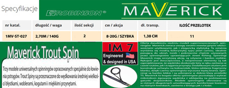Wędka Robinson Maverick Trout Spin 2,70m 8-20g