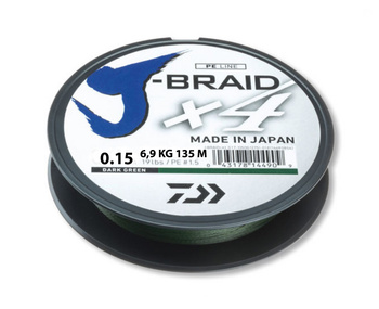 J-BRAID X4 0,15 mm- 135 MT Ciemnozielony