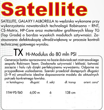 Bat Robinson Satelite TX Hi-Modulus do 80 mln PSI 6m