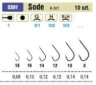 Haki roz 10 z przyponem 0,14mm Kamatsu  SODE K-001
