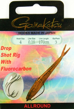 Haczyki Gamakatsu rozm. 2 na przyponie 0.26mm Czarne WORM 39 BKD 170cm