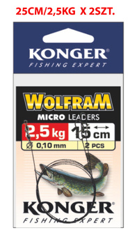 PRZYPON WOLF.MIKRO 25cm-2,5KG 25OP X 2SZT. KONGER
