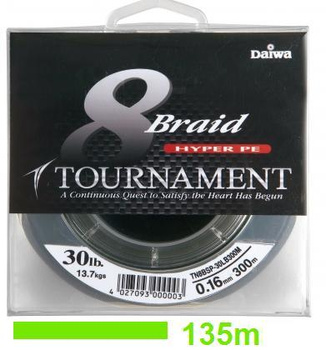 PLECIONKA DAIWA 0.26MM 135M 24.0KGS TOURNAMENT 8 BRAID CHARTREUSE