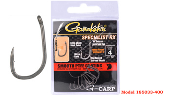 Gamakatsu Haczyki Karpiowe Roz # 4 CARP G-CARP SPECIALIST RX HOOKS GREY