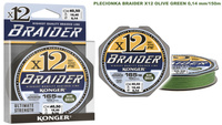 PLECIONKA BRAIDER X12 OLIVE GREEN 0,14m 150m KONGER