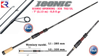 Wędka Sakura ICONIC SPINNING - ICS  702 UL - 7’ (2,13 m) - 0,5-5 gr