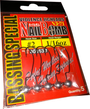 Decoy Nail Bomb Violence Jigheads: #2 - 1/16oz - 1.8g