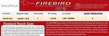 Wędka Robinson Firebird Perch Spin   2,45m 2-8g