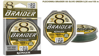 PLECIONKA BRAIDER X8 OLIVE GREEN 0,20 m 150 m KONGER