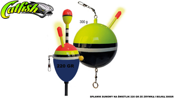 SPŁAWIK SUMOWY 220GR ZE ZRYWKĄ I BOJKĄ 300GR Z UCHWYTEM NA ŚWIETLIK