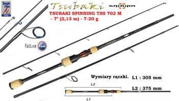 Wędka Sakura TSUBAKI SPINNING TSS 702 M - 7’ (2,13 m) - 7-20 g