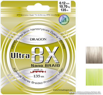 Plecionka Dragon Ultra 8x Nano fluo/26.40kg/0.22mm