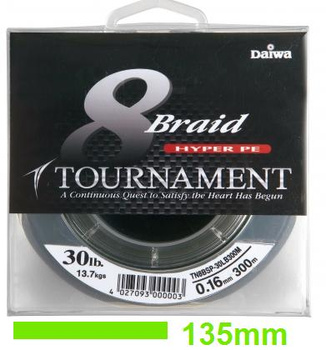 PLECIONKA DAIWA 0.12MM 135M 8.9KGS TOURNAMENT 8 BRAID CHARTREUSE TN8BHV20LB135M