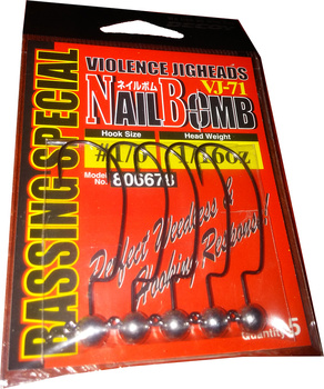 Decoy Nail Bomb Violence Jigheads: #1/0 - 1/16oz - 1.8g