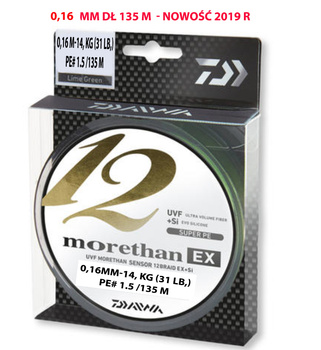 PLECIONKA MORETAN 12BEX  0,16 mm  dł 135 M LIME GREEN