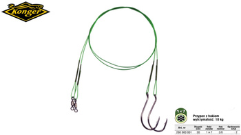 PRZYPON KONGER NYLSTAR 30 cm /10kg Z HACZYKIEM 3/0