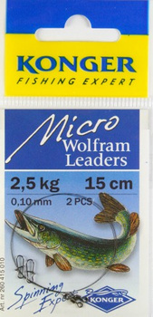 Konger Przypon wolframowy 2,5kg 15cm 0,10mm 2szt